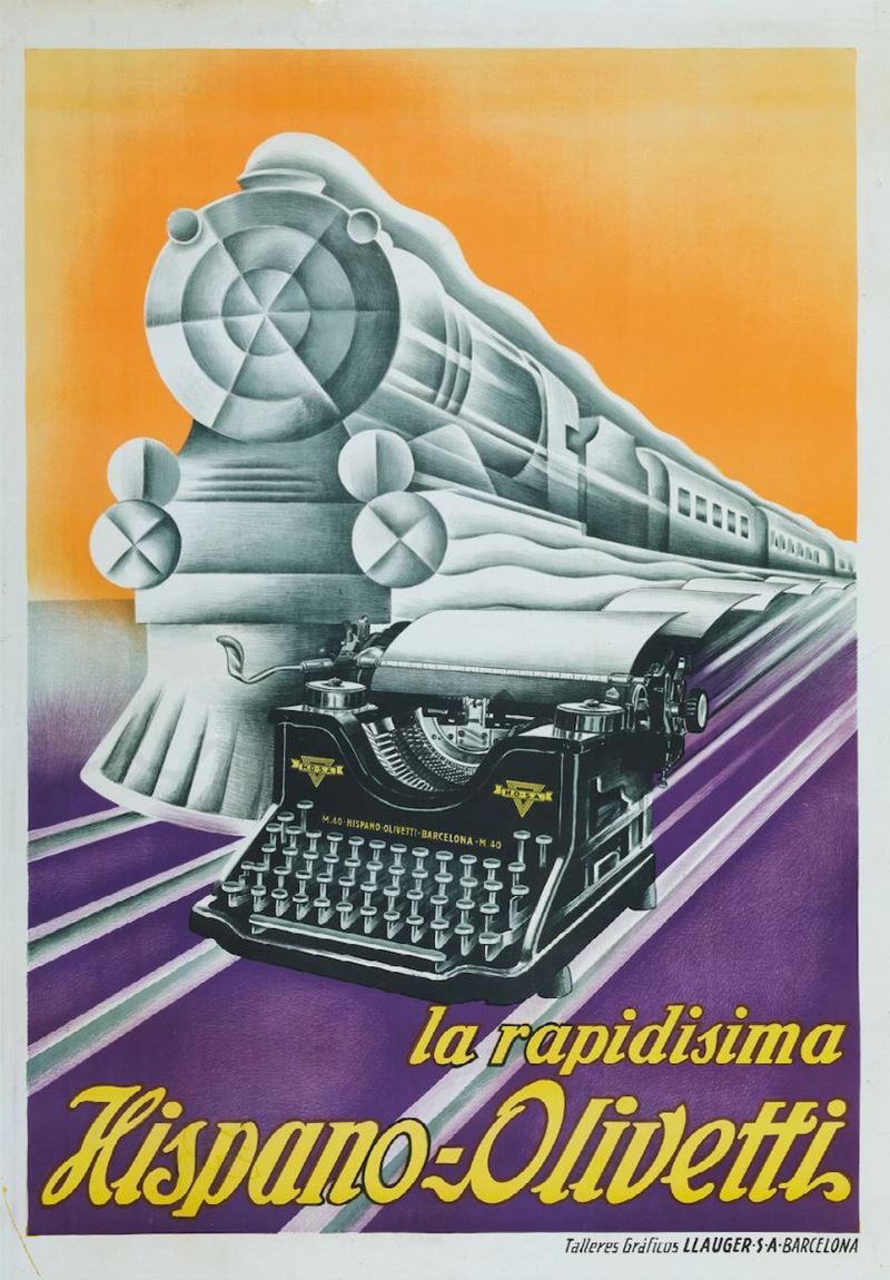 Anonimo LA RAPIDISSIMA HISPANO-OLIVETTI  - Auction Vintage Posters - Cambi Casa d'Aste