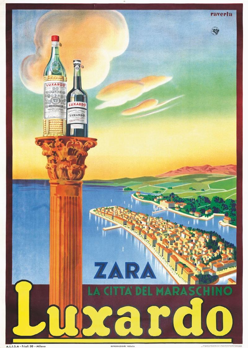 Giuseppe Raverta (1889-1976) MARASCHINO LUXARDO, ZARA  - Auction Vintage Posters - Cambi Casa d'Aste