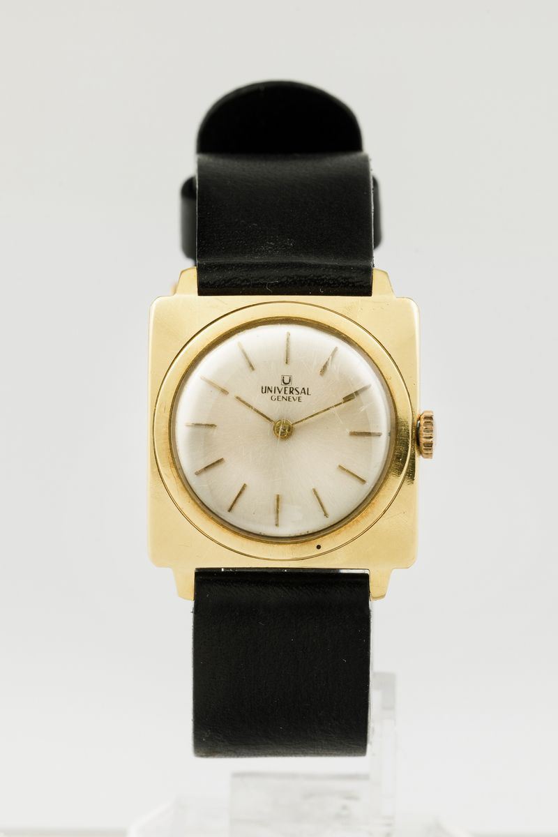 UNIVERSAL GENEVE - Orologio da polso con cassa Carrè in oro 18k e grande fibbia in oro, carica manuale  - Auction Watches | Timed Auction - Cambi Casa d'Aste