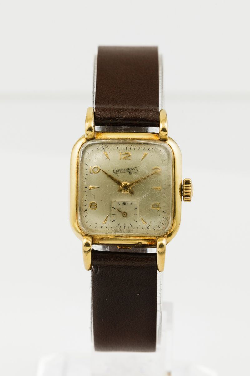 EBERHARD - Orologio da polso da donna con cassa quadrata d'oro 18k e anse fantasia  - Auction Watches | Timed Auction - Cambi Casa d'Aste