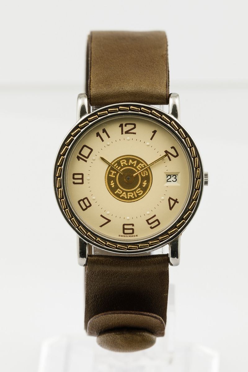 HERMES - Orologio da polso con cassa a moneta in acciaio al quarzo  - Auction Watches | Timed Auction - Cambi Casa d'Aste