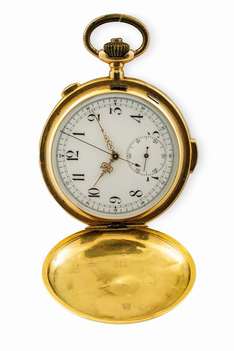 MISTRAL - Orologio da tasca cassa savonette in oro 18k ripetizione quarti e cronometro  - Auction Watches and Pocket Watches - Cambi Casa d'Aste