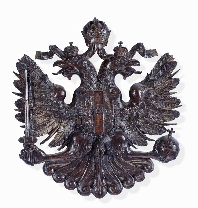 Stemma imperiale Asburgico Impero Austro Ungarico XIX secolo  - Auction Works and furnishings from Lombard collections and other provinces - Cambi Casa d'Aste
