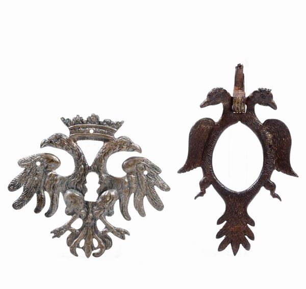 Maniglia e boccachiave con aquila bicipite Arte del XVIII secolo