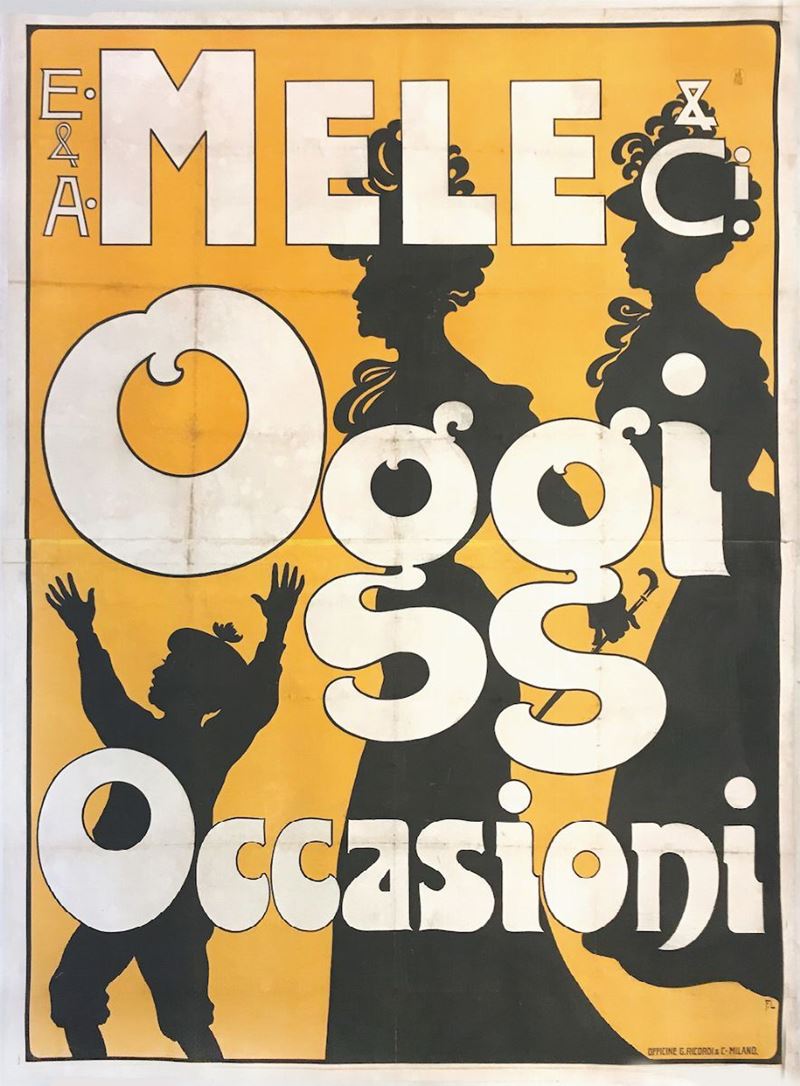 Franz Laskoff (1869-1921) E.& A. MELE   OGGI OCCASIONI  - Auction Vintage Posters - Cambi Casa d'Aste