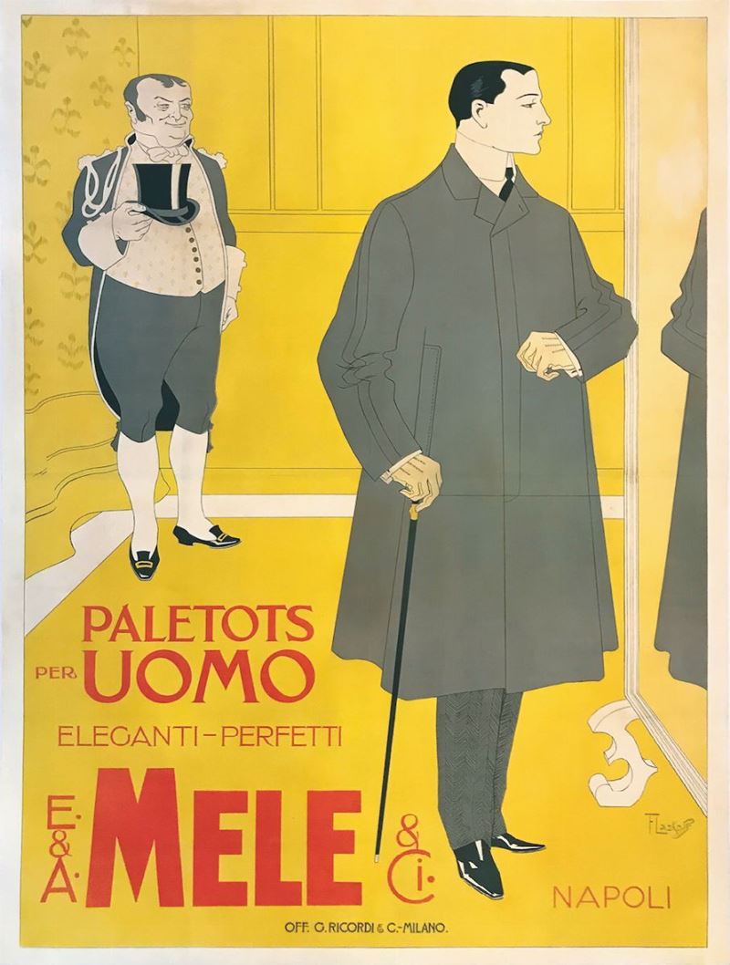 Franz Laskoff (1869-1921) PALETOTS PER UOMO, ELEGANTI-PERFETTI / E. & A. MELE  - Asta Manifesti d'epoca - Cambi Casa d'Aste