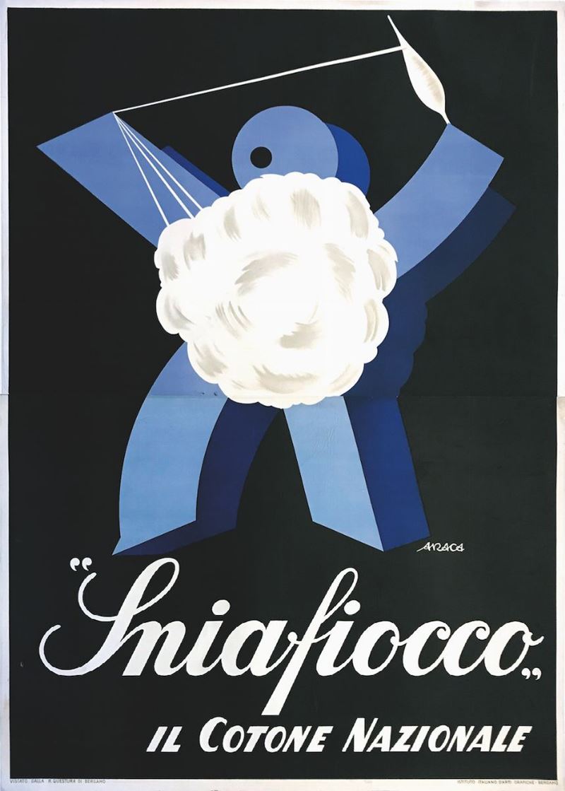 ARACA (Enzo Forlivesi Montanari 1898-1983) SNIAFIOCCO IL COTONE NAZIONALE  - Auction Vintage Posters - Cambi Casa d'Aste