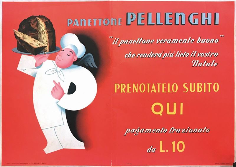 Carmelo Cremonesi (1919-2018) PANETTONE PELLENGHI&  PRENOTATELO SUBITO QUI&  - Auction Posters - Cambi Casa d'Aste