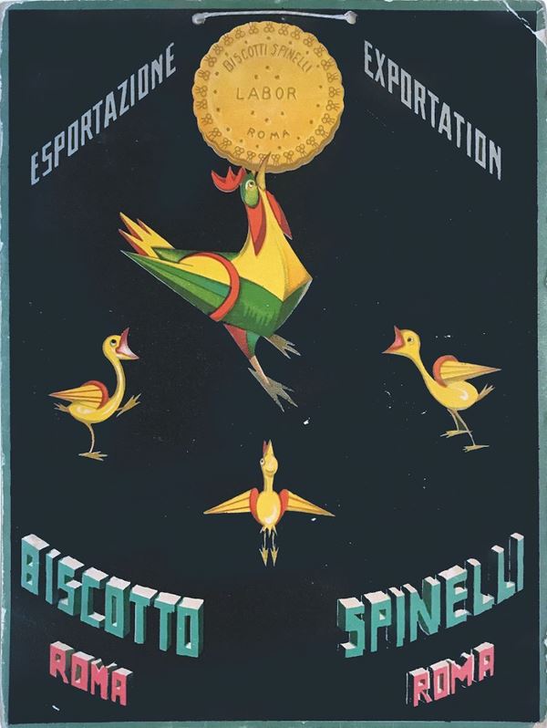Neri Nerino Nannetti (1889-1982) ESPORTAZIONE-EXPORTATION / BISCOTTO SPINELLI, ROMA