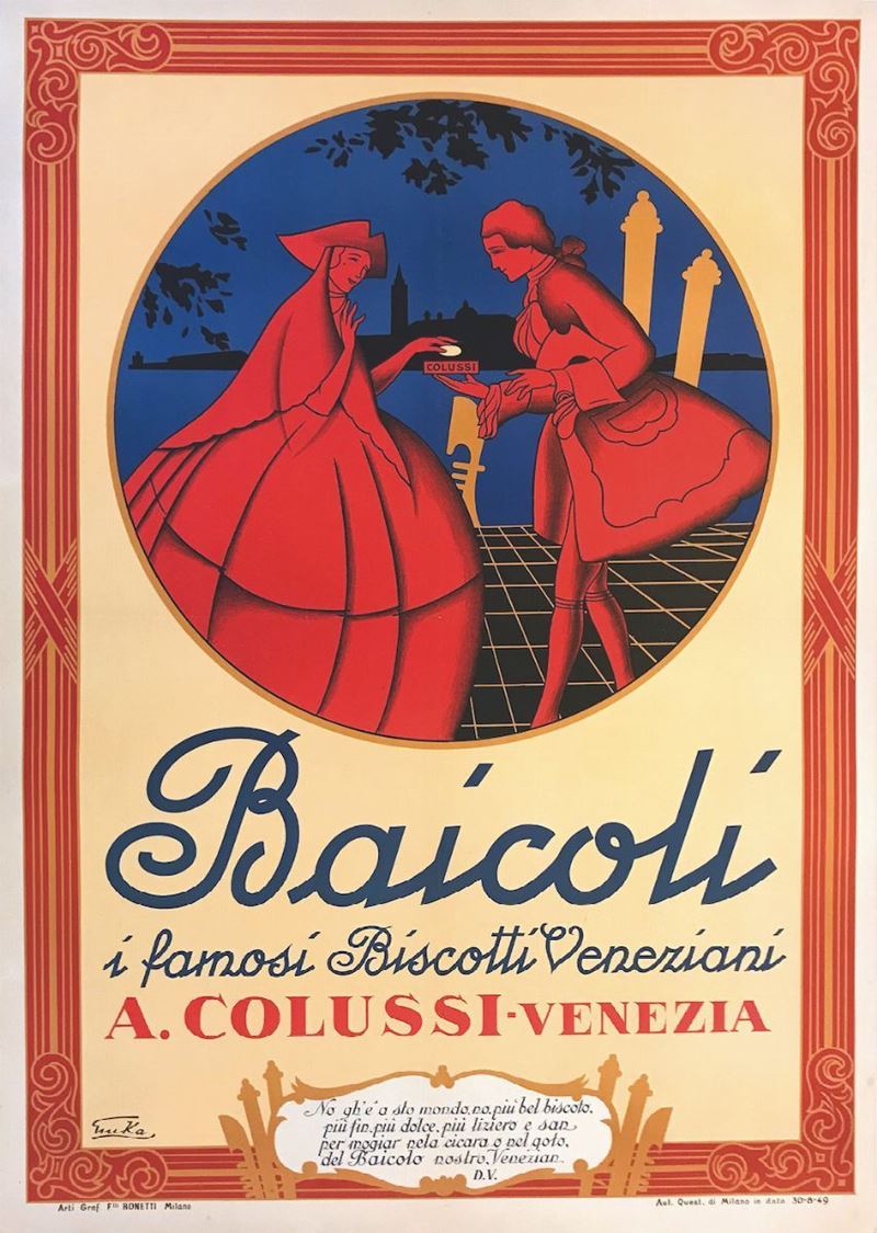 Emka BAICOLI, I FAMOSI BISCOTTI VENEZIANI&  COLUSSI  - Auction Vintage Posters - Cambi Casa d'Aste