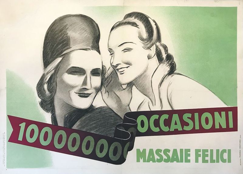 Marcello Dudovich (1878-1962) LA RINASCENTE / 1000000 OCCASIONI, MASSAIE FELICI  - Auction Vintage Posters - Cambi Casa d'Aste