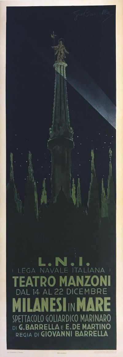 Giovanni Barrella (1884-1967)teatro Manzoni / Milanesi al Mare, Spettacolo Goliardico Marinaro