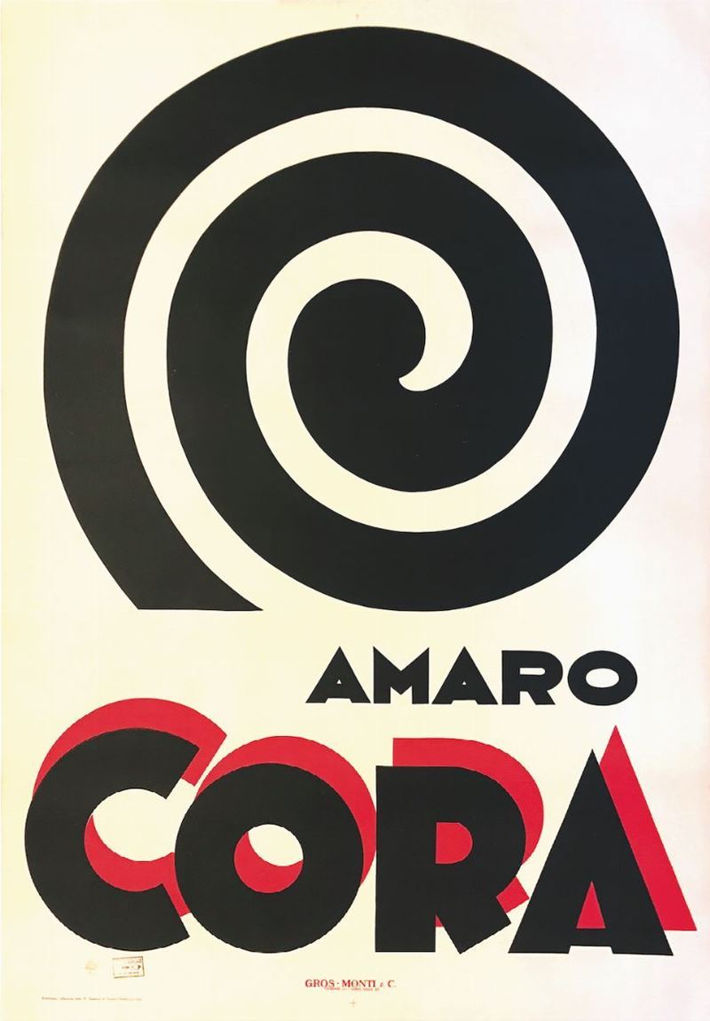 Nicolaj Diulgheroff (1901-1982) CORA AMARO  - Auction Vintage Posters - Cambi Casa d'Aste