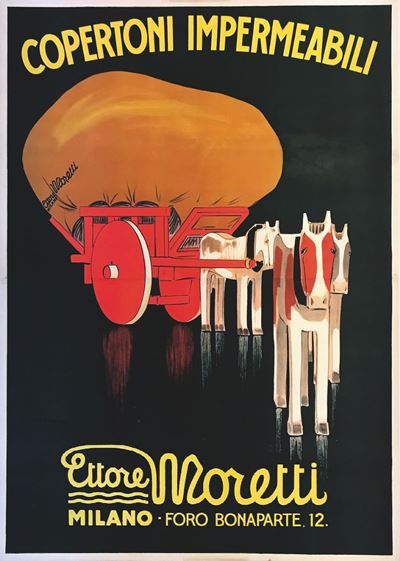 Leopoldo Metlicovitz (1868-1942)copertoni Impermeabili Ettore Moretti, Milano
