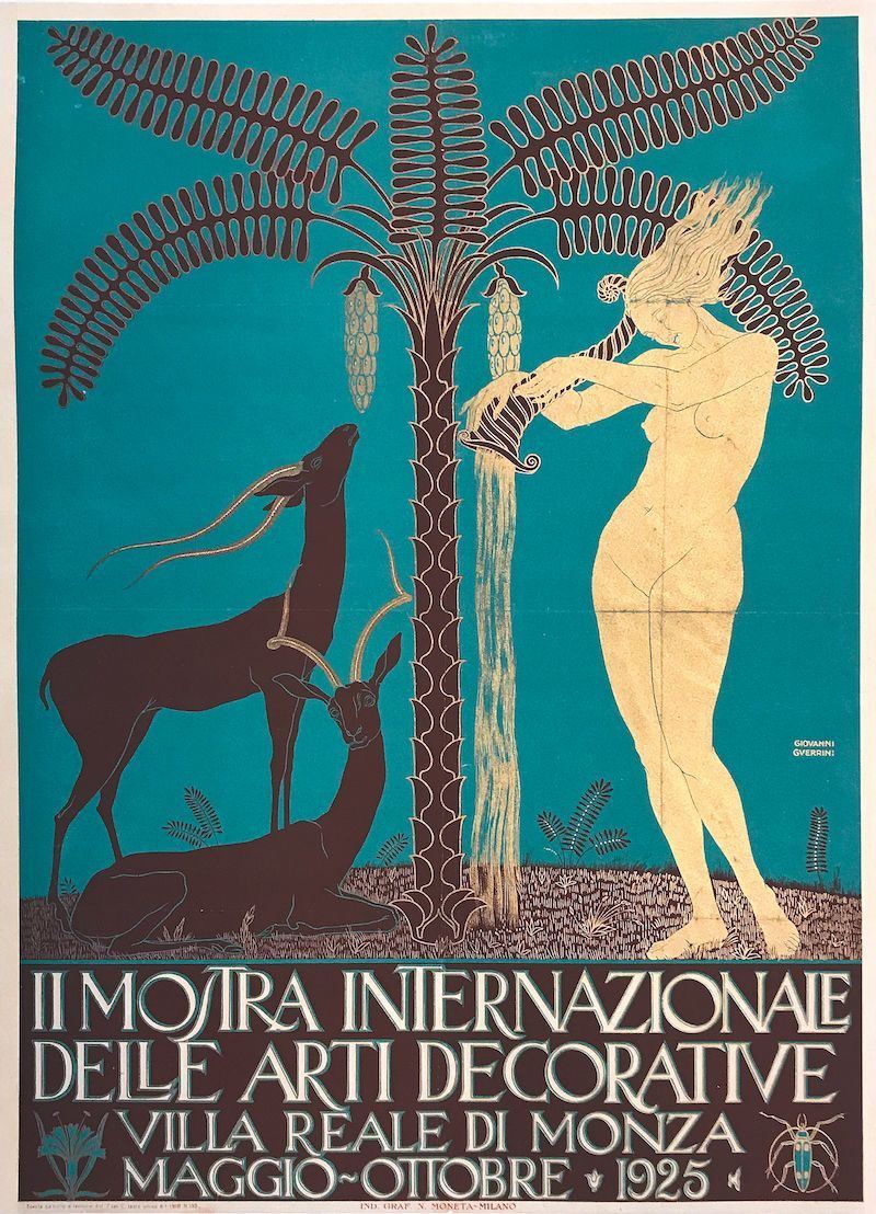 Giovanni Guerrini (1887-1972) MOSTRA INTERNAZIONALE D ARTI DECORATIVE, MONZA, 1925  - Asta Manifesti d'epoca - Cambi Casa d'Aste