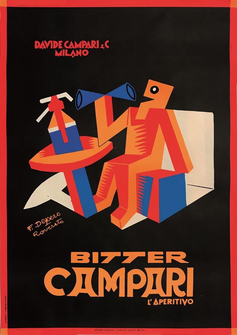 Fortunato Depero (1892-1960) BITTER CAMPARI L APERITIVO  - Auction Posters - Cambi Casa d'Aste