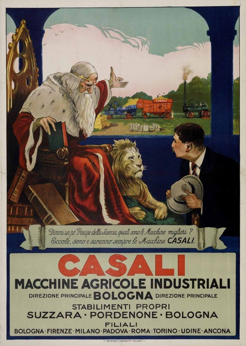 Anonimo CASALI, MACCHINE AGRICOLE INDUSTRIALI, BOLOGNA  - Auction Vintage Posters - Cambi Casa d'Aste