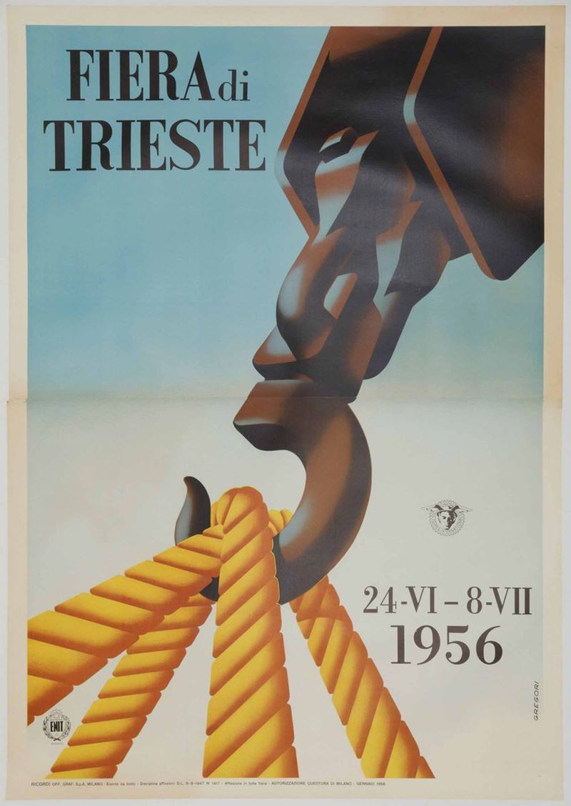 Nino Gregori (1925-2012) FIERA DI TRIESTE  - Auction Posters - Cambi Casa d'Aste