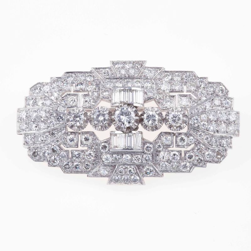 Spilla con diamanti per ct 5.00 circa  - Auction Fine Jewels - III - Cambi Casa d'Aste