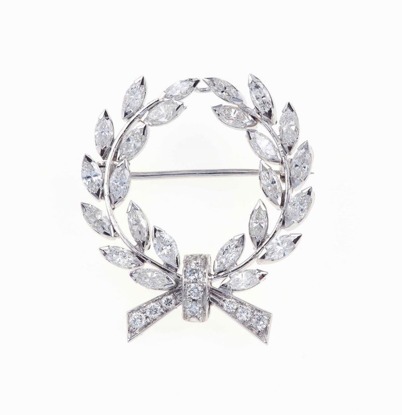 Diamond and gold brooch  - Auction Fine Jewels - Cambi Casa d'Aste