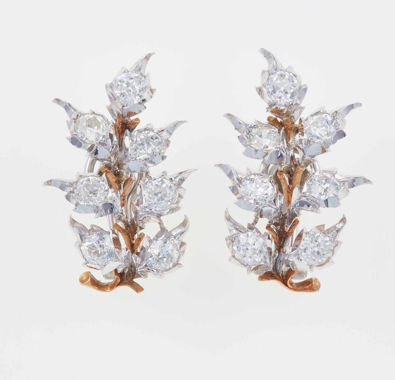 Gianmaria Buccellati. Orecchini con diamanti di vecchio taglio  - Auction Fine Jewels - III - Cambi Casa d'Aste