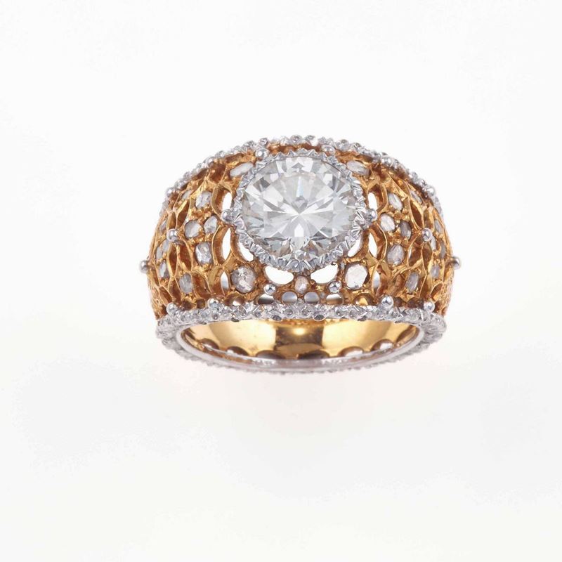 Buccellati. Montatura per anello con diamante taglio brillante di ct 1.60 circa  - Asta Fine Jewels - III - Cambi Casa d'Aste