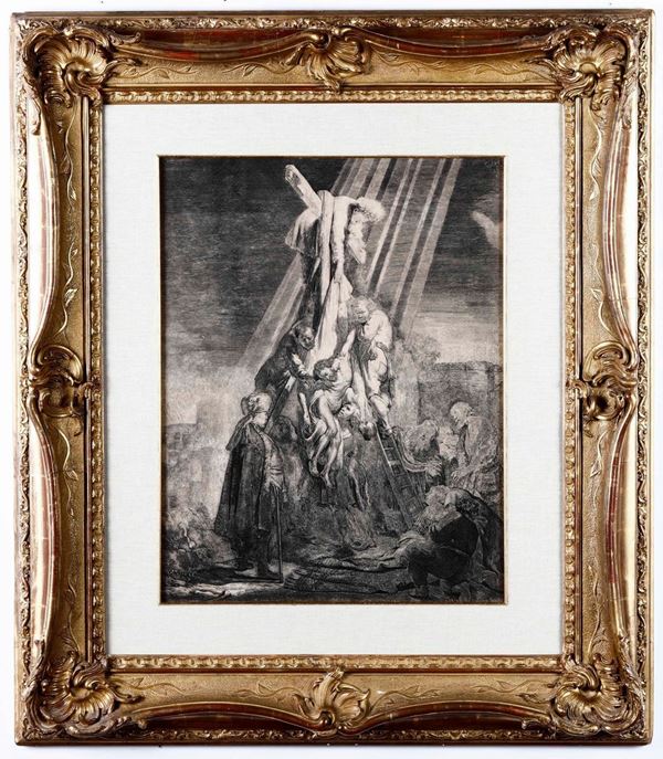 Rembrandt Harmenszoon van Rijn (Leida,1606-Amsterdam,1669) Deposizione dalla croce