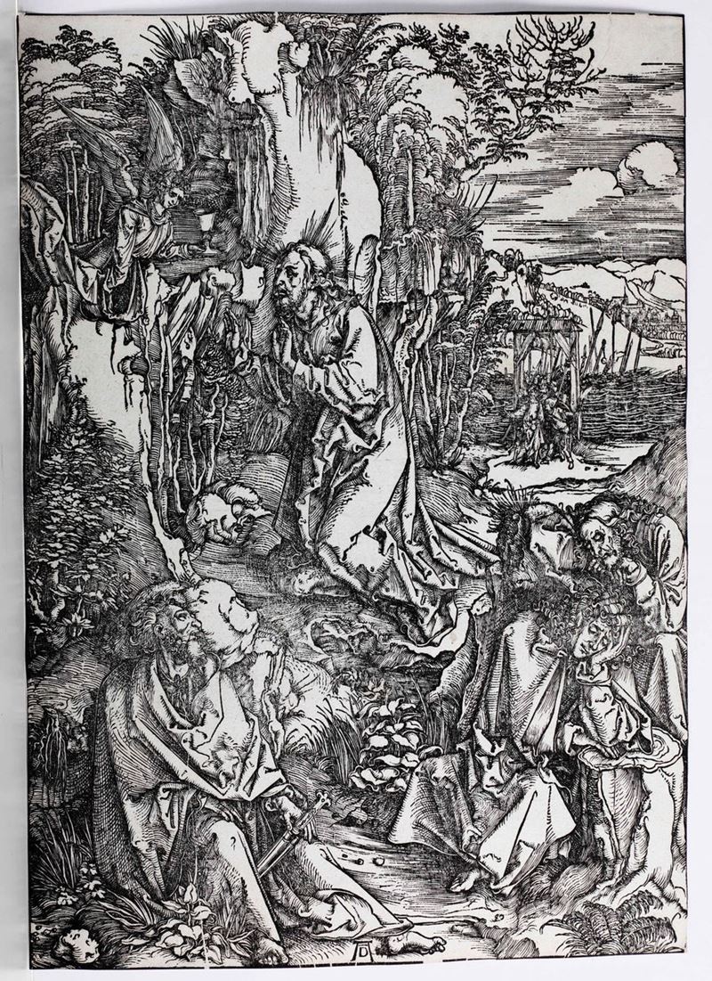 Durer Albrecht : Albrecht Durer (Norimberga 1471-1528) Orazione nell'orto (Agonia nel giardino).  - Asta Libri Antichi e Rari. Incisioni - Cambi Casa d'Aste