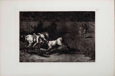 Francisco Goya (fuendetodos 1746 - Bordeaux 1828) Mariano Ceballos, Alias El Indo, Mata El Toro D...