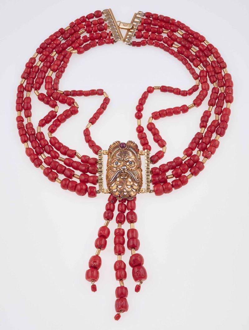 Collana con coralli  - Auction Fine Coral Jewels - II - Cambi Casa d'Aste