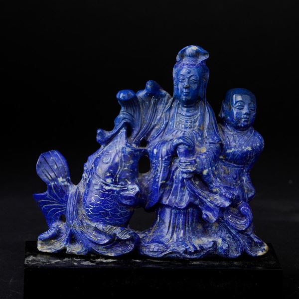 A lapis lazuli group, China, 1900s