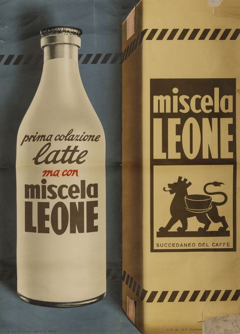  MISCELA LEONE-PRIMA COLAZIONE LATTE  - Auction Posters - Cambi Casa d'Aste