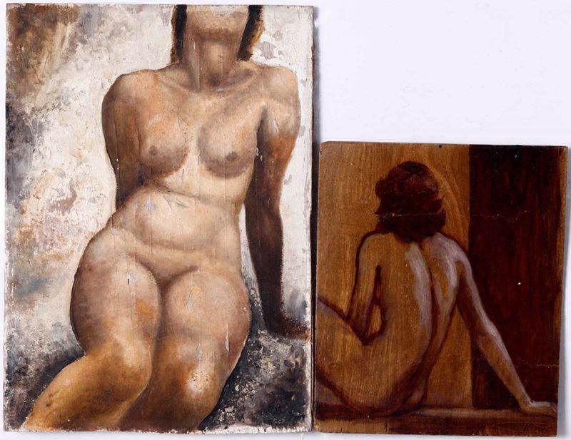 Anonimo Nudi femminili  - Auction 19th-20th century paintings - Cambi Casa d'Aste