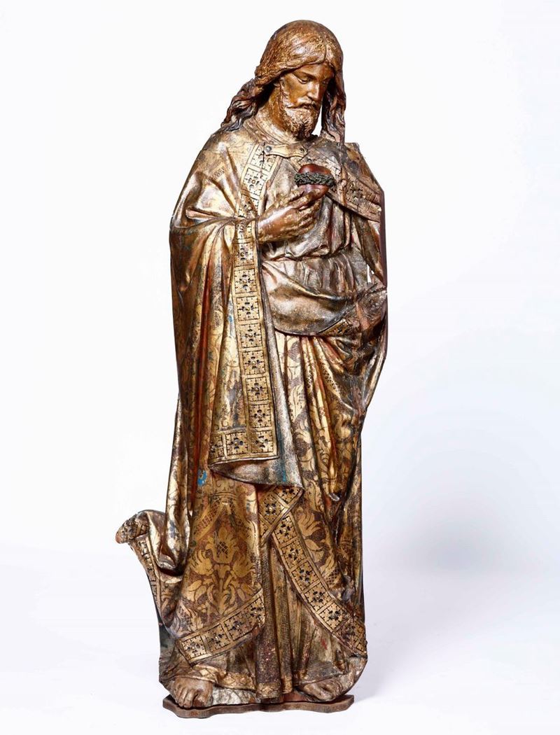 Sacro Cuore di Gesù Legno scolpito, dipinto e dorato Arte del XVIII secolo  - Auction Sculptures and Works of Art | Cambi Time - Cambi Casa d'Aste