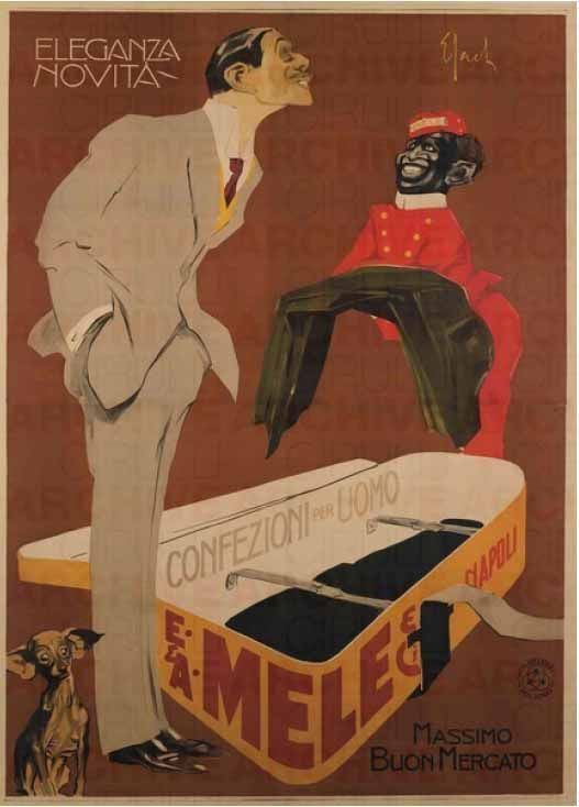 Enrico Sacchetti (1877-1967) E. & A. MELE & C. NAPOLI, CONFEZIONI PER UOMO MASSIMO BUON MERCATO  - Auction Vintage Posters - Cambi Casa d'Aste