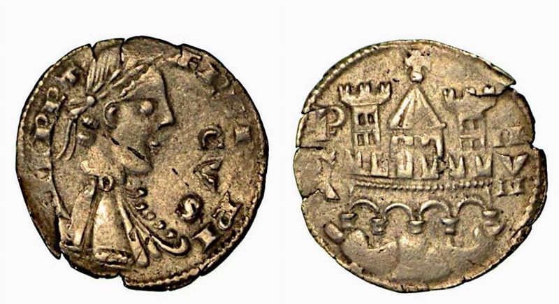 BERGAMO. Comune, a nome di Federico II (1194-1250). Grosso da 4 denari, anni 1236-1250.  - Asta Numismatica - Cambi Casa d'Aste