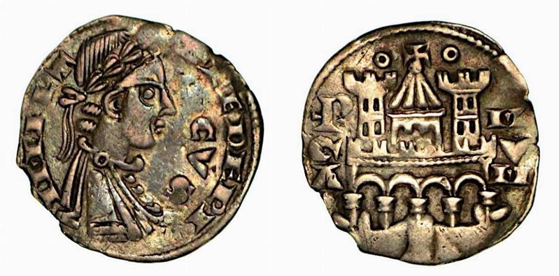 BERGAMO. Comune, a nome di Federico II (1194-1250). Grosso da 4 denari, anni 1236-1250.  - Asta Numismatica - Cambi Casa d'Aste