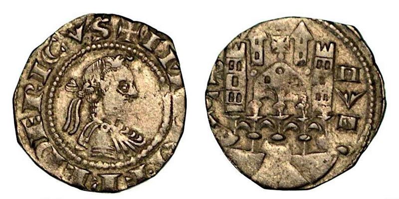 BERGAMO. Comune, a nome di Federico II (1194-1250). Denaro planeto, anni 1265-1270.  - Asta Numismatica - Cambi Casa d'Aste