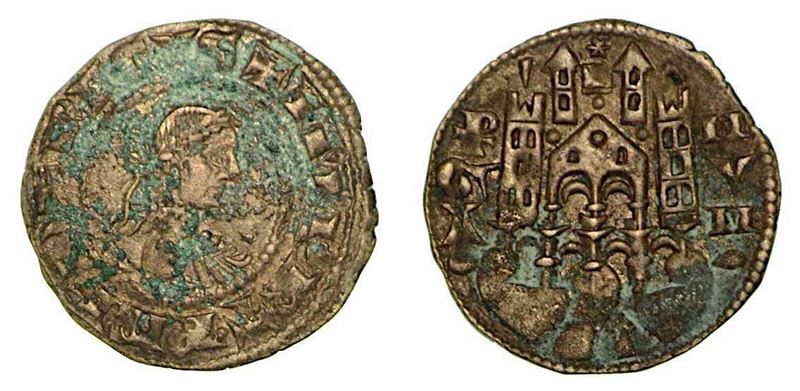 BERGAMO. Comune, a nome di Federico II (1194-1250). Denaro planeto, anni 1265-1270.  - Auction Numismatics - Cambi Casa d'Aste