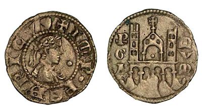 Bergamo. Comune, a Nome di Federico II (1194-1250). Denaro Planeto, Anni 1282-1290.