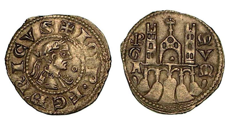 BERGAMO. Comune, a nome di Federico II (1194-1250). Denaro planeto, anni 1282-1290.  - Auction Numismatics - Cambi Casa d'Aste