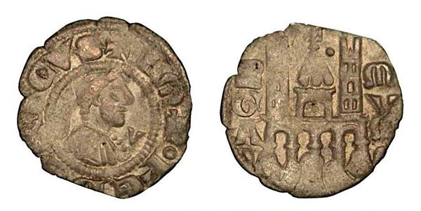 BERGAMO. Comune, a nome di Federico II (1194-1250). Denaro planeto, anni 1270-1282.
