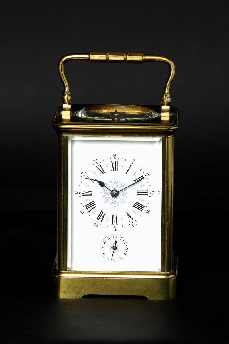 Orologio da Tavolo Officier con Custodia in Pelle da Viaggio con Suoneria a Passaggio e Chiamata ...