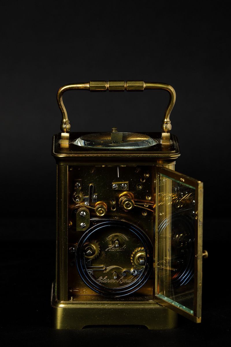 Orologio da Tavolo Officier con Custodia in Pelle da Viaggio con Suoneria a Passaggio e Chiamata ...
