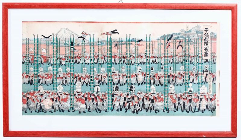Xilografia con figure di soldati, Giappone, periodo Meiji, XIX secolo  - Asta Arte Orientale | Cambi Time - Cambi Casa d'Aste