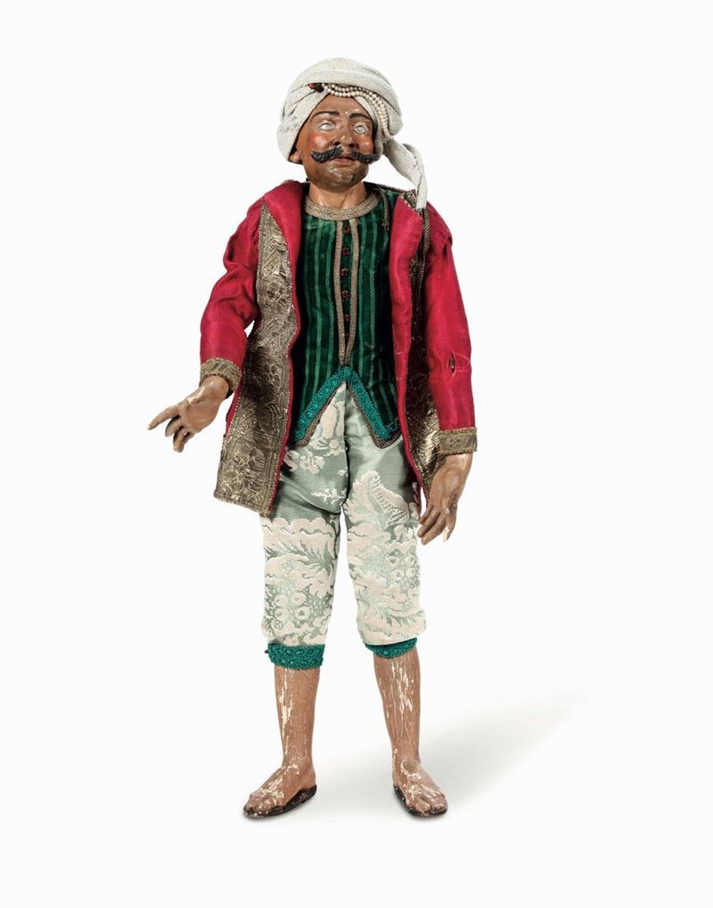 Figura di turco con giacca rossa e calzoni verdi, Napoli XIX secolo  - Asta Dimore Italiane - Cambi Casa d'Aste