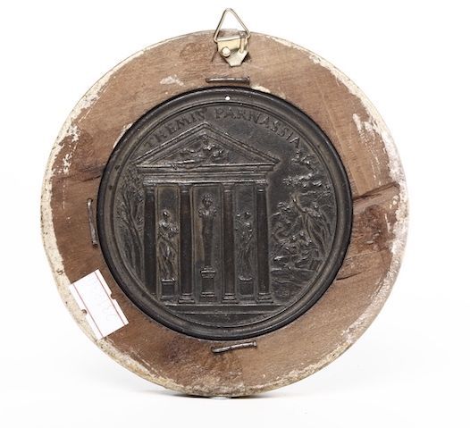 Quattro Medaglie Raffiguranti Uomini Illustri Toscani Bronzo Fuso, Cornici in Legno Scolpito e Do...