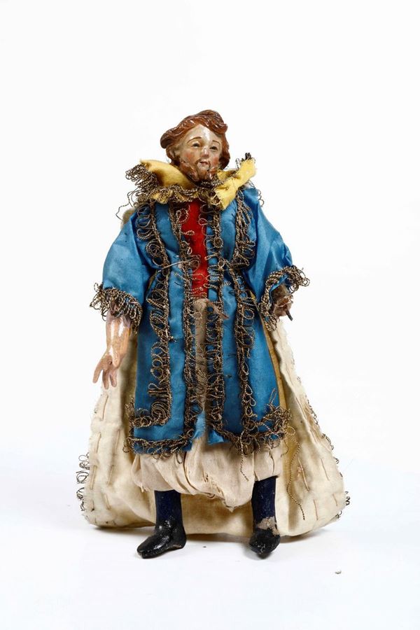 Re mago con veste blu. Napoli XIX secolo