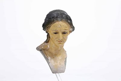 Anziana (sant’anna). Testa per Statuina da Presepe, Napoli XIX Secolo