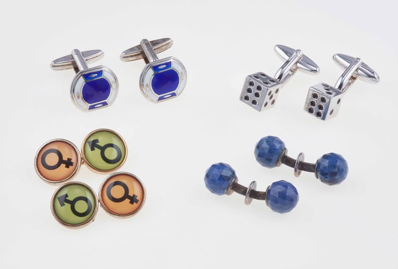 Four pairs of cufflinks  - Auction Jewels - Cambi Casa d'Aste